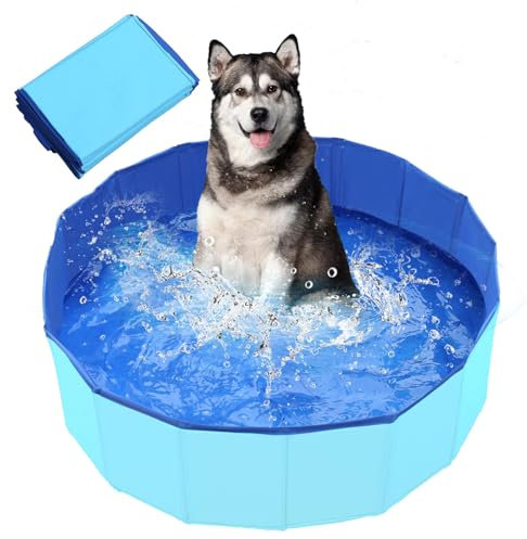 Faltbarer Hundepool,Hundepool Klein,Hunde Planschbecken,Planschbecken für Haustiere,Hund Schwimmbecken Tragbare,Hundepool Schwimmbad,PVC Hunde Pool für Kleine Hunde Katze(50x8cm)