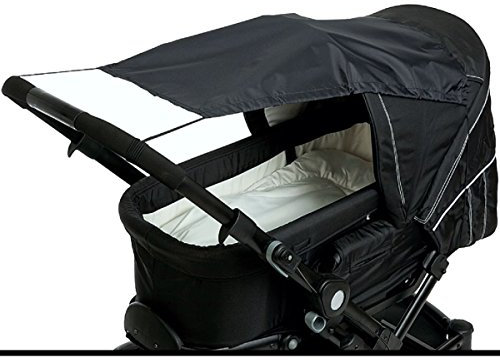 Sonnensegel mit UV-Schutz 50+ universal Sonnenverdeck für Kinderwagen Baby Sonnenschutz (Schwarz)
