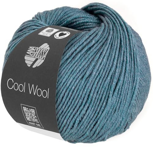 LANA GROSSA Cool Wool Melange | Extrafeine Merinowolle waschmaschinenfest und filzfrei | Handstrickgarn aus 100% Schurwolle (Merino extrafein) | 50g Wolle zum Stricken & Häkeln | 160m Garn FB 1433