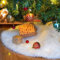 Linkmonde Gonna per albero di Natale in finta pelliccia, 90 cm, grande gonna per albero di Natale bianco innevato, decorazione per interni ed esterni, decorazioni decorative per feste