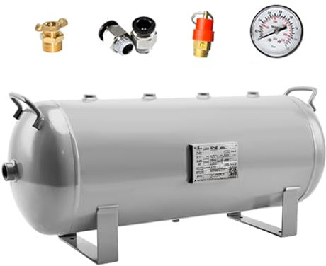 High Pressure Portable Air Tank, 26 21 16 13 12 10 9 8 6 4 3 2 1 Gallon Replacement Air Compressor Tanks Kit for Storing Gas, Horizontal Air Canister Tank Carrier(60L(15.85Gal))