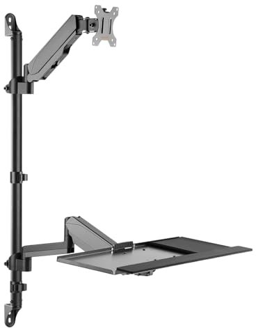 My Wall HL64L - Soporte de Pared para Monitor (17-32), Color Negro, Altura Ajustable, inclinable, Giratorio