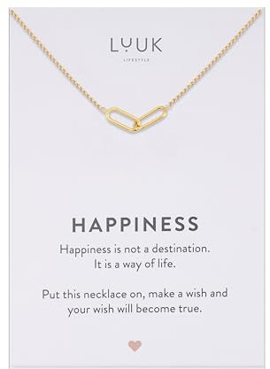 LUUK LIFESTYLE Halskette mit Anhänger, Kette aus wasserfestem Edelstahl, elegantes Design & alltagtaugliche Kette für Frauen, Geschenkidee Schmuck, Infinity, Gold