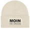 Beanie - Wollmütze mit Spruch: Moin Ihr Spacken - Strickmütze lustig als Geschenk für Freund, Mann und Männer oder Freundin, Frau - Kappe, Mütze (DE/NL/SE/PL, Alphanumerisch, Einheitsgröße, Beige)