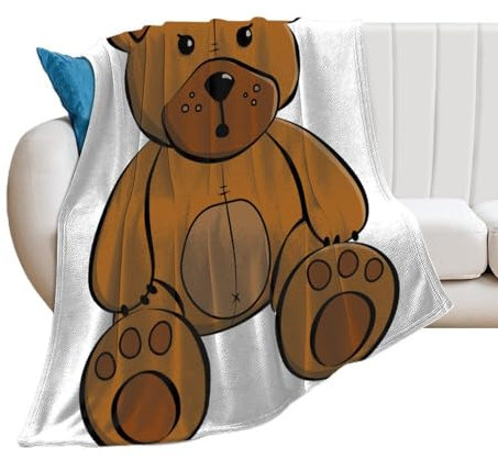 Cmagnifico Flanelldecke, Teddybär-Überwurfdecke für Couch, Sofa, Bett, Büro, weich und bequem, ohne Knötchenbildung