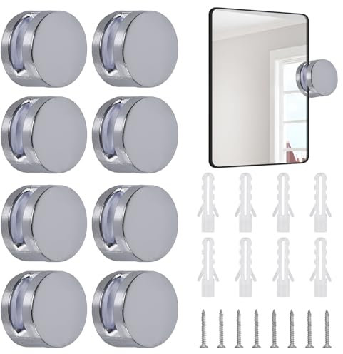 OWLMATE 8 pezzi supporto per specchio da parete, morsetto in vetro, fissaggio a morsetto in vetro acrilico per vetro acrilico Immagini Wall Art lega di zinco clip specchio supporto