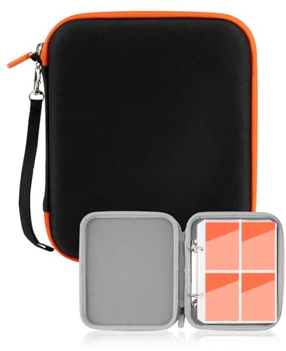 Boolico Sammelkarten Album,Tragbarer Karten Sammelalbum mit Reißverschluss 10 Seiten 80 Karten Kapazität (Schwarz)