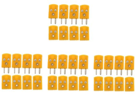 Gatuida 4 Sätze Thermoelement-stecker Und -buchse Thermostat-thermoelementmutter Buchsenleisten Elektrischer Steckverbinder Enden Des Verlängerungskabels Orange Plastik 2 Paare * 4