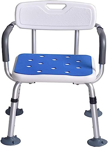 Duschhocker, Duschstuhl, Duschstuhl für ältere Menschen, strapazierfähig, mit Armlehnen und Rückenlehne, höhenverstellbare Duschhilfe, behindertengerechte Duschsitze, behindertengerechtes Badezimmer