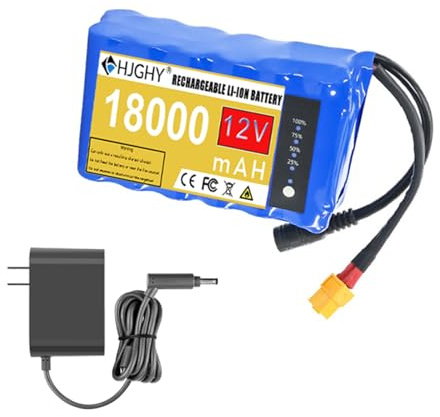 HJGHY Batterie de Bateau d'appât de pêche 12V 18000mAH 22000mAh 24000mAh 30000mAh Batterie de Bateau de Nidification RC 12 Volts Batterie de Hors-Bord Rechargeable,12v 18000mah