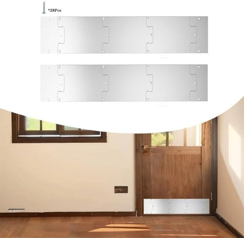 Battiscopa in acciaio inox antigraffio, per interni ed esterni (15,2 x 76,2 cm)