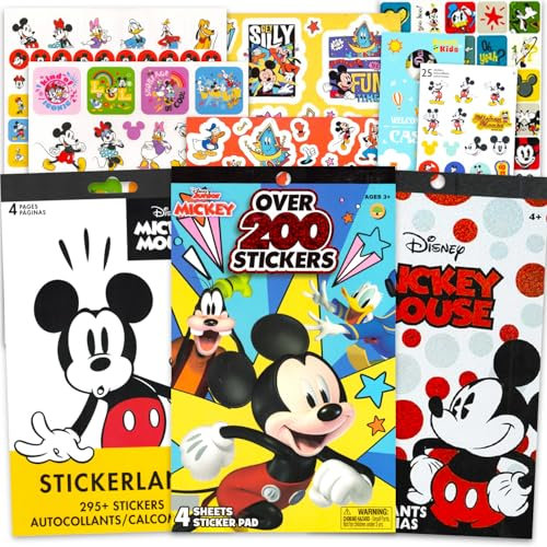 Mickey-Maus-Aufkleber-Set – Disney Partyzubehör-Set mit über 800 Aufklebern mit Micky und Minnie-Maus, Donald, Goofy und mehr, Disney Partyzubehör für Kinder, Jungen, Mädchen