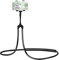 Soporte de teléfono ajustable para cuello con manguera flexible para manos, uso en smartphone, compatible con dispositivos de 0.5 a 6 pulgadas (negro)