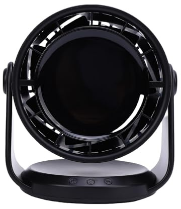 Dpofirs Table Fan, Digital Display Air Circulator Fan Quiet USB Rechargeable 100 Speeds for Travel Camping (Black)