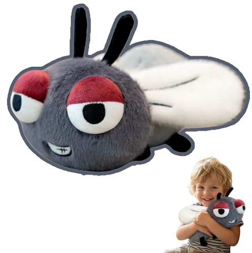 Xiyocadt 23 cm Klein Insekten Plüschtier, Fliegen Kakerlaken Mücken Plüschtier, Hässlich Kuscheltier Insekten Tierchen Stofftier Spielzeug Plush Toy, Lustiges Kuscheltier für Mädchen (Fliegen)
