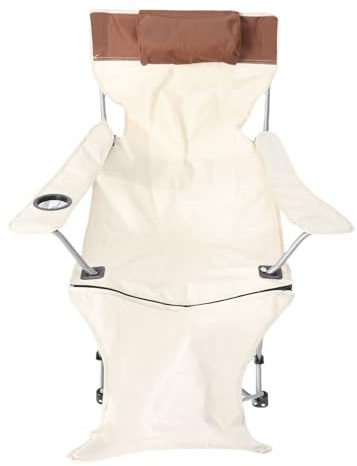 Klappbarer Camping-Loungesessel aus 900D-Oxford-Stoff, 4-Fach Verstellbarer Liegestuhl für Outdoor-Rucksacktouren Am Strand, Tragbarer Campingstuhl (Khaki)