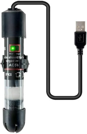 Pomurom Aquarium Heizer - 10W Wasserdicht Tauchbar | Aquarium USB Heizstab,Für Wohnzimmer Schlafzimmer Arbeitszimmer Wohnung Studentenwohnheim Betta Schildkröte Einsiedlerkrebs