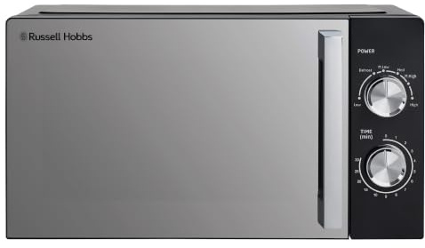 Russell Hobbs 17L 700W Manual Microwave in Black with 5 Power Levels, Defrost & Reheat Function, 30 Minute Timer, Dial Controls, 1M Power Cord and Pull Handle Door RHM1735B