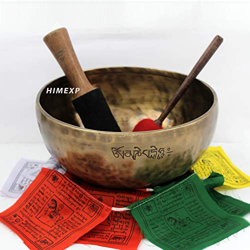 23 cm, 23,1 cm antique pleine lune sculpté solaire Plexul Chakra Guérison et thérapie Bol chantant (Note-e)