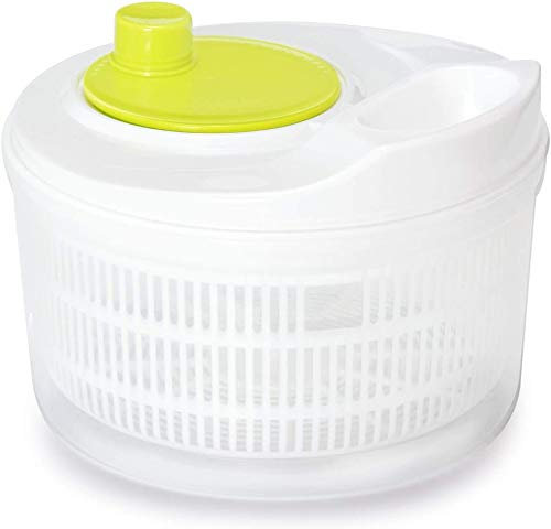 Salatschleuder großes Fassungsvermögen (5L) Obst und Gemüse Trockner schnell trockenes Innovatives Design mit Ablaufsieb für Das Wasser und Einer Salatschüssel