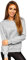 BOLF Damen Sweatshirt Pullover ohne Kapuze Basic Langarmshirt Top Baumwollmischung Pulli Rundhals-Ausschnitt Sweater Farbvarianten Sportlich Fitness J.Style W01 Grau XL [A1A]