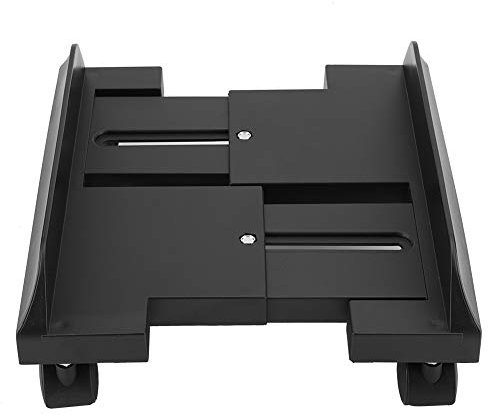 Supporto per CPU, Supporto per Computer Portatile con Ruote, Rack di Archiviazione Desktop Rimovibile con Carrello Porta PC Regolabile con Freno(Nero)