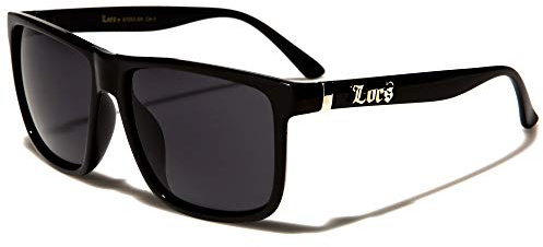 Locs Sonnenbrille Poker Rapper Rapper Mode Stadt Kleid Damen Herren 8LOC91055, Gestell schwarz glänzend, graue Gläser