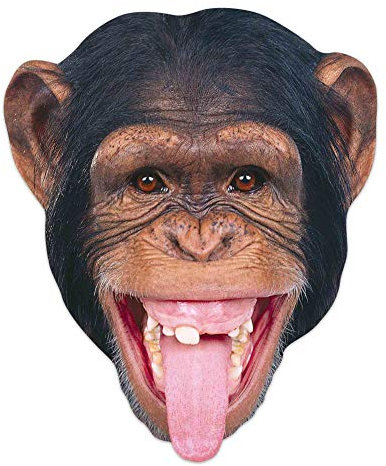 Star Cutouts Ltd Schimpanse Maske für eine einzelne Gesichtsbedeckung l Dschungel-Party