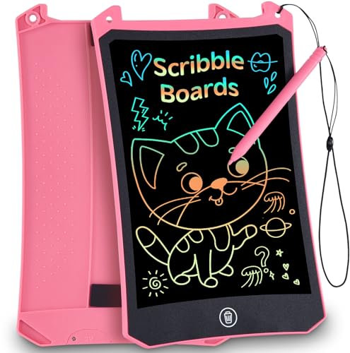 Maltafel Zaubertafel,PINKCAT LCD Schreibtafel Kinder 8,5 Zoll Spielzeug ab 2 3 4 5 6 7 Jahre Mal Tablet Kinder Lernspiele Beschäftigung Autofahrt Magnet Spiel Wassermalbuch Mädchen Geschenke