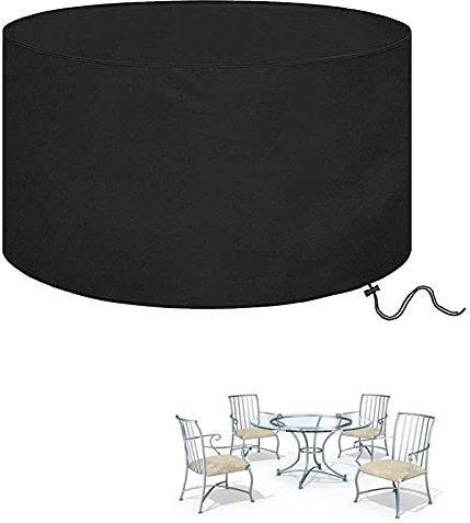 DKLE Abdeckhaube Schutzhülle Abdeckplane Für Gartenmöbel 280x90cm, Abdeckung Gartenmöbel Wasserdicht, UV-stabilisiert Abdeckung Gartentisch Rund, 420D Outdoor-Möbelabdeckung