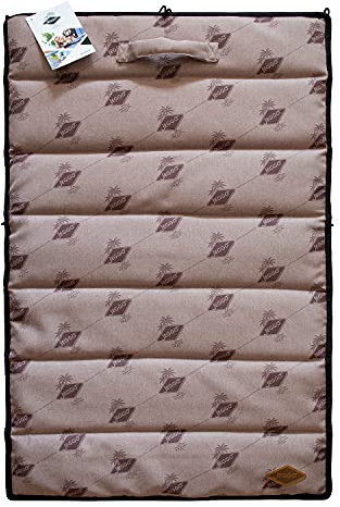 JEGGO Hundematte 'Cannes', kompakte und rollbare Liegematte mit Tragegriff, für Hund und Familie, ideal für unterwegs, einseitig wasserabweisend, Made in EU (Large, Rosa)