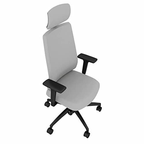 Dauphin Indeed nachhaltiger Bürostuhl, Individualisierbar, ergonomisch, leichtes Gewicht (Polo: Platingrau, Vollpolster mit Nackenstütze)