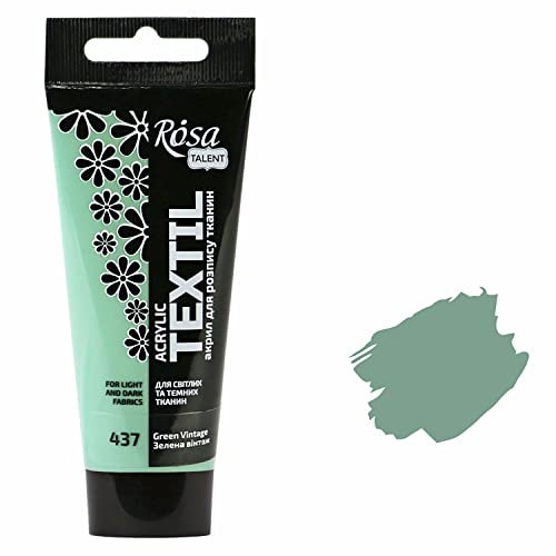 7 Artists Pintura Textil Para Tela Vintage Verde 60 ml | Permanente y Lavable | Para Ropa