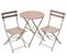 Gartenfreude Bistro Set Metall (2X Stuhl 41 x 45 x 81 cm 1xTisch 60 x 60 x 71 cm) Taupe, Stuhl + Tisch, Balkon, Terasse, Metall, Taupe Bistro Set, 71, 2850-5000-115