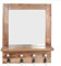 ROCKING GIFTS Miroir Mural en Bois avec Porte-Manteau et étagère pour Le Hall d'entrée et la Chambre à Coucher, Crochet de décoration Murale Rustique et Vintage, 54 cm