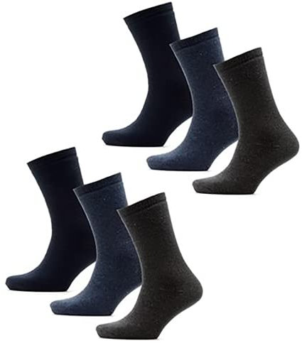 KAV Men's Assorted Colour Thermal Socks - Anti Slip Low Cut Ankle Thermal Slipper Sock with Grips for Winter - Thick Warm, UK 7-11 (Assorted - Pack of 6)