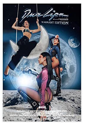 MOIT Sänger Dua Lipa Future Nostalgie Album Cover Leinwand Poster Schlafzimmer Dekor Sport Landschaft Büro Zimmer Dekor Geschenk Unframe Stil 12x18inch (30x45cm)