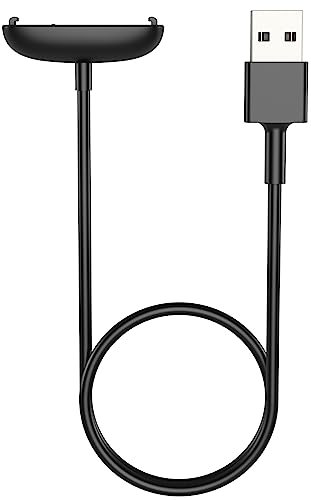 MoKo Charger Compatible with Fitbit Inspire 2/Ace 3 Fitness Tracker, Magnetic Replacement Charging Dock with 3.3ft/100cm USB Charging Cable Cord, Black