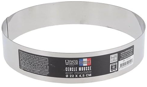 Cercle à mousse inox H 4,5 cm Ø 22 cm