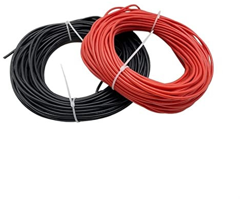 Cable de protección Cable resistente al calor, 8 10 12 14 16 18 20 22 24 26 28 30 AWG, cable de sili suave, color rojo negro para cable de tierra RC DIY (tamaño: 3 metros, color: 6AWG-16mm2)