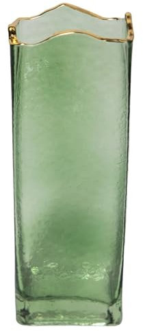 Florero decorativo de cristal para decoración del hogar (verde)