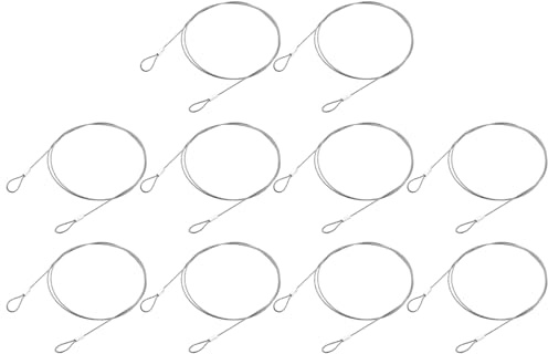 QUARKZMAN 10pz Cavo Lanyard Cavo in Acciaio Inossidabile 100mx1,5mm con Ring Rivestiti in Vinile Cavo di Sicurezza in Acciaio per Collegare Mobili Viaggi Aperto Argento