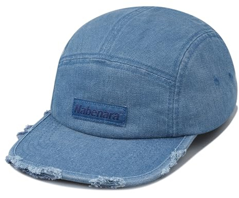 CLAPE Distressed 5 Panel Cap für Damen Herren Flat Brim Baseball Cap Washed Cotton Basecap Verstellbar Schildkappe UV Schutz Snapback Cap