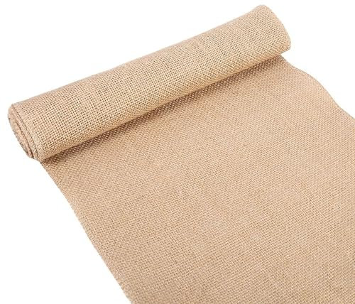 Nimomo Sackleinen-Tischläufer, Vintage-Natur, Sackleinen-Jute-Sackleinenband, Tischläufer, Basteln, Stuhl, Weihnachten, Hochzeit, Party (30cm*2m)