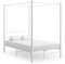 OHOOWOO Himmelbett Weiß Metall 140x200 cm,