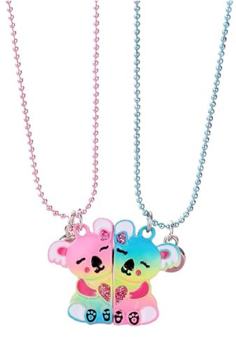 SAITUO 2 Stücke Freundschaftskette Bff Ketten für 2 Freundschaftsketten für 2,Freundschaftsketten Bff Ketten für 2 Magnetisch Bunte Koala Kette Anhänger für Mädchen Geburtstag Geschenk