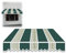 HRDMPFT Klemmmarkise Ersatz Markisentuch Balkon Markise Markisenstoff Markisenbespannung Ersatzstoff Markisenabdeckung Markisevolant/verschiedene Breiten & Farben(Green Stripes,300x150cm)