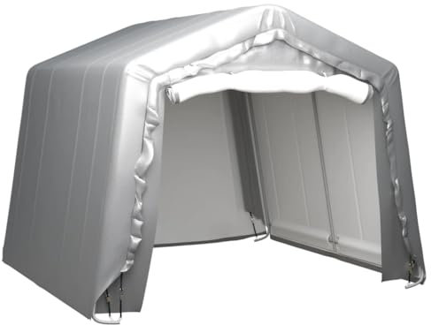 Willood Lagerzelt UV-beständig Industriezelt Zelthalle Weidezelt Zelt Zeltgarage Foliengarage Unterstand Lagerhalle 300x300 cm Stahl Grau