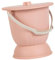 Milageto Pot de chambre pour toilettes, urinoir de nuit avec couvercle et poignée, seau pour chambre de femme à l'intérieur, Rose