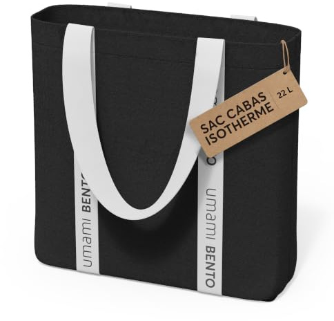 Umami Sac Isotherme Repas 22L, Grand Lunch Bag pour Travail, Pique-nique | Grande capacité, Poche intérieure, Fermeture éclair durable, Multifonction, Design élégant